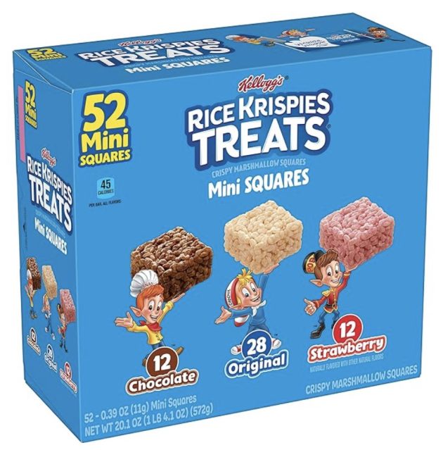 Rice Krispies Treats Mini Squares, Kids Snacks, Lunch Snacks, Variety Pack, 20.1oz Box (52 Bars)