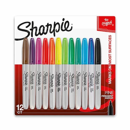 Sharpie Fine Tip Assorted Colors Permanent Markers 12-Count