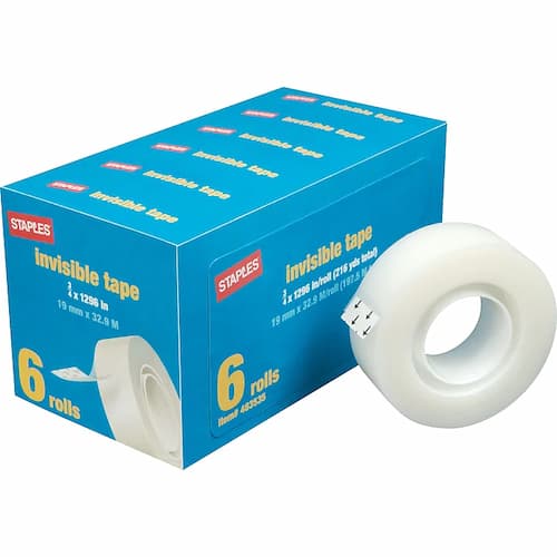 Staples Invisible Clear Tape 6-Rolls