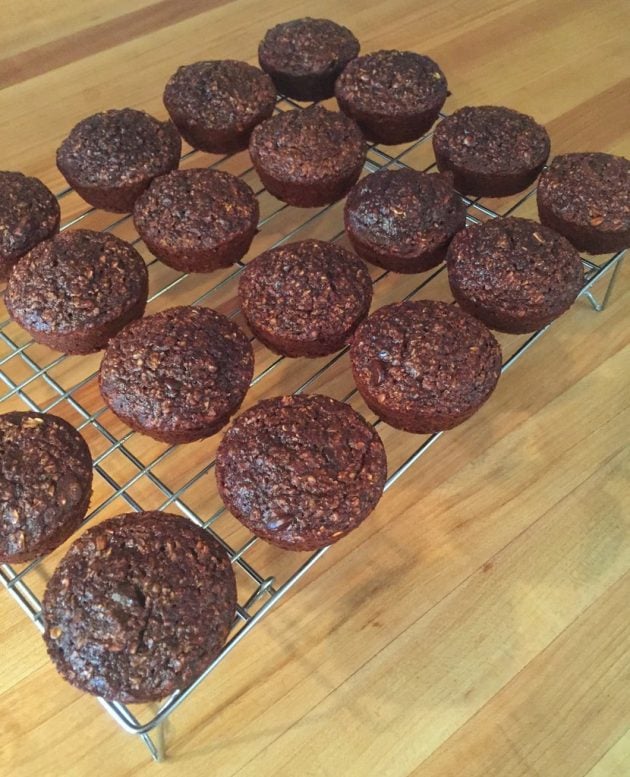 protein packed double chocolate banana muffins