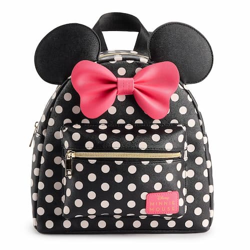 Disney's Minnie Mouse Polka Dot Print Mini Backpack with Pink Bow