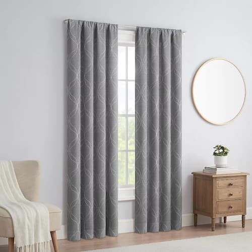 Eclipse 2-Pack Romly Embroidery Blackout Window Curtains