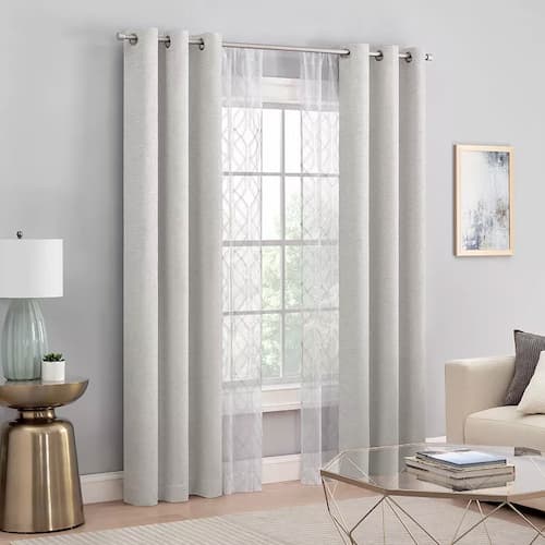 Eclipse Octavia & Gareth Embroidered Blackout Thermaback Curtains Set