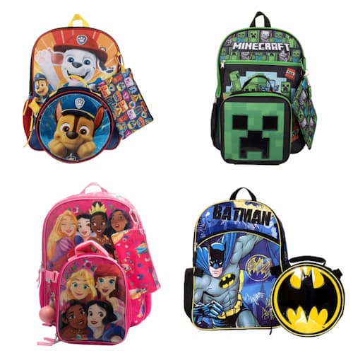 Kid's 5-Piece Character Backpack Sets