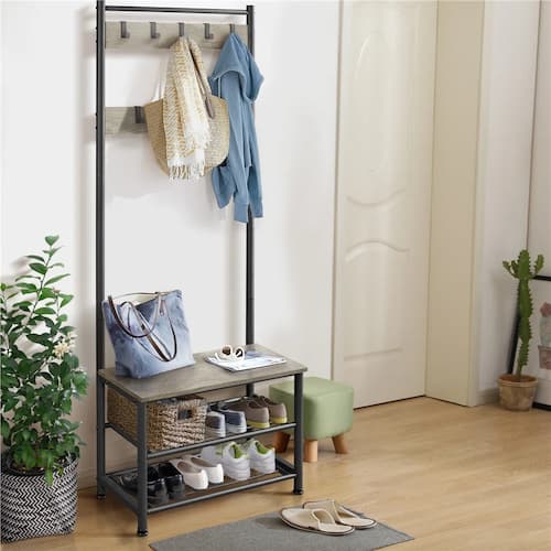 Kinston Hall Tree 28.5'' Wide with Bench and Shoe Storage