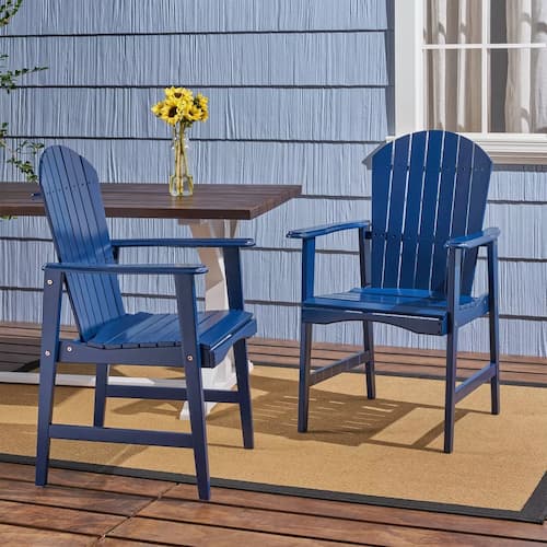 Malibu Acacia Wood Patio Adirondack Dining Chairs 2-Pack