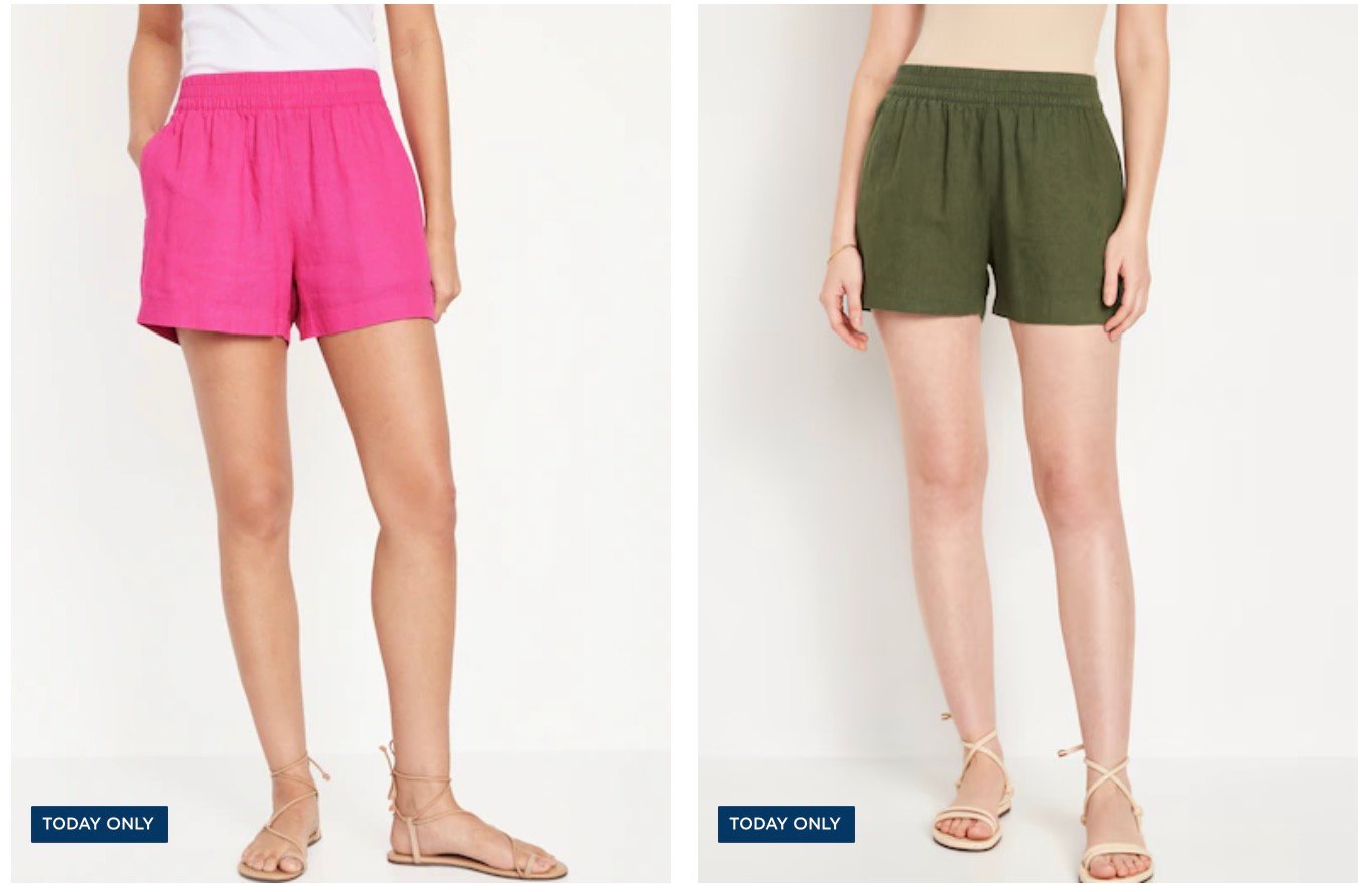 Outdated Navy: Ladies’s Linen Pull On Shorts solely $12!