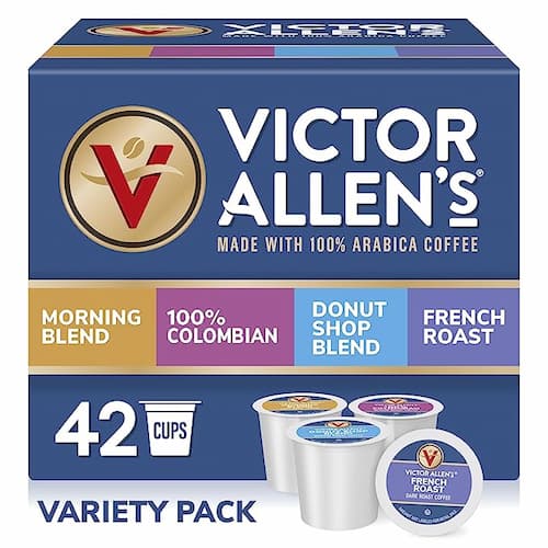 Victor Allen's Coffee Variety Pack (Morning Blend, 100% Colombian, Donut Shop Blend, and French Roast), 42 Count