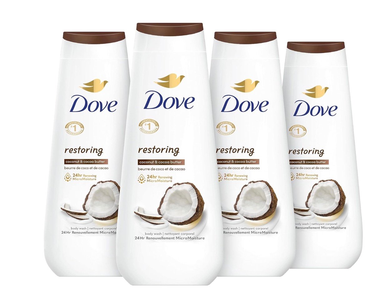 Dove Physique Wash (Pack of 4) solely $10.38 shipped!