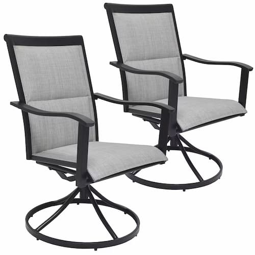 Style Selections Melrose Set of 2 Wicker Black Steel Frame Swivel Dining Chair