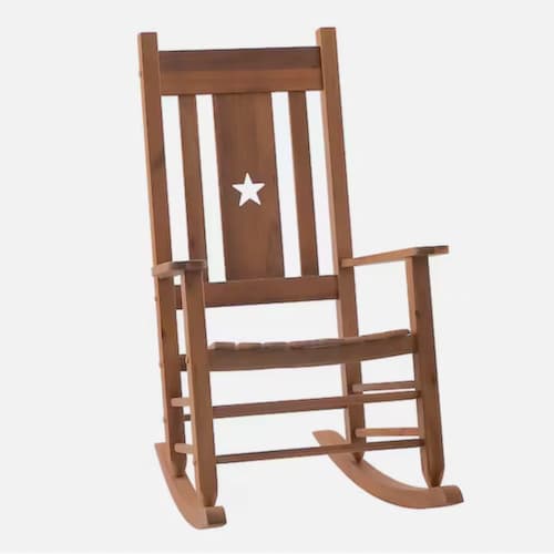 Style Selections Wood Frame Rocking Chair with Slat Seat