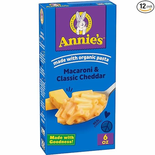 Annie's Classic Cheddar Macaroni and Cheese with Organic Pasta, 6 oz (Pack of 12)