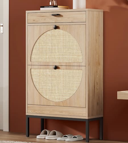 Bay Isle Home Boho Natural Rattan Shoe Storage Cabinet