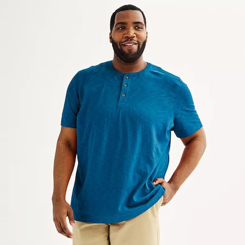 Big & Tall Sonoma Goods For Life Everyday Short Sleeve Henley Tee