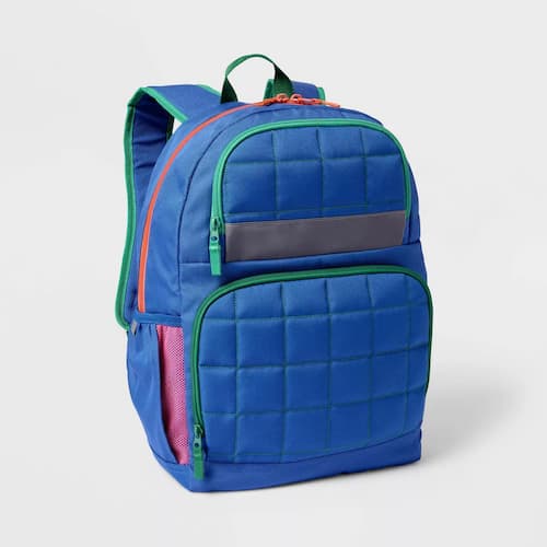 Kids' Novelty 17" Backpack Quilted Blue