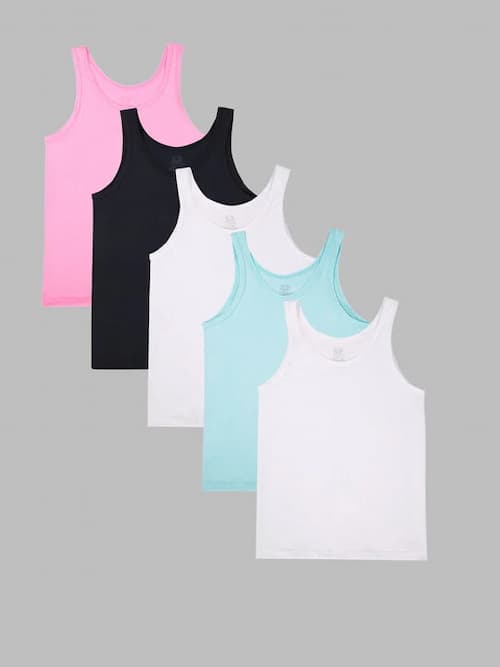 Girls'Eversoft Tank, Assorted 5 Pack