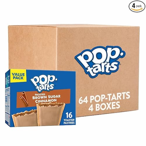 Pop-Tarts Toaster Pastries Frosted Brown Sugar Cinnamon, Value Pack (64 Pop-Tarts)