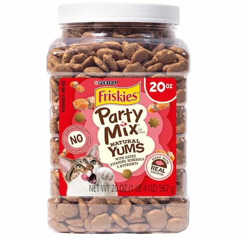 Purina Friskies Natural Cat Treats Party Mix Natural Yums With Real Salmon