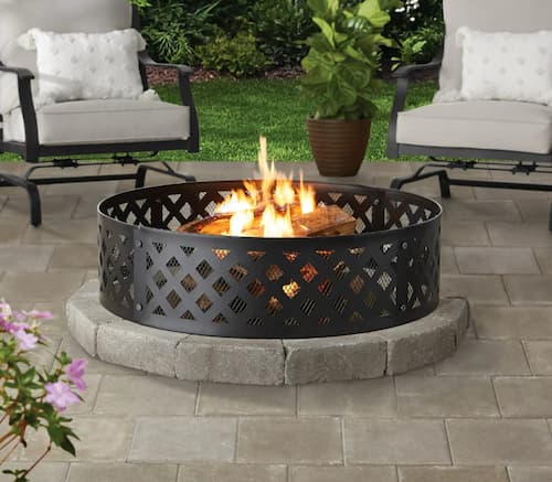 36" Round Metal and Steel Fire Ring