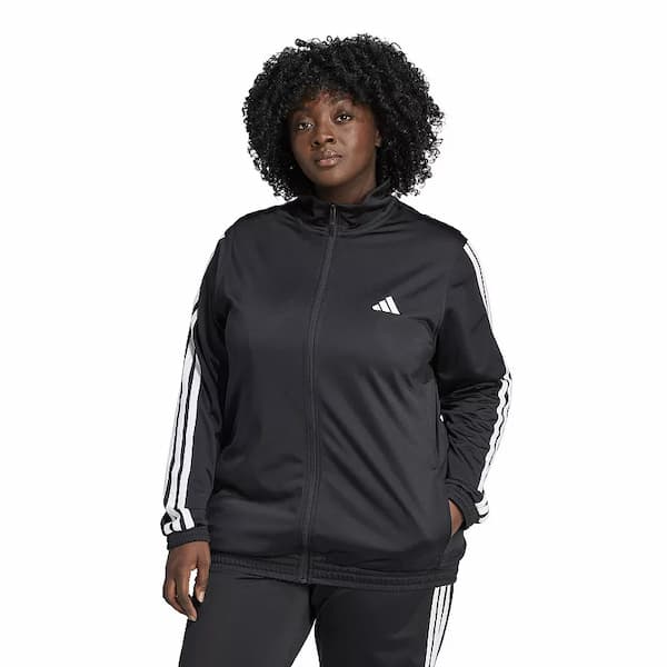 Adidas Plus-Size Tricot 3-Stripes Sportswear Zip-Front Track Jacket deal