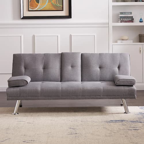 Alleyne Twin 65.3'' Velvet Tufted Convertible Sofa