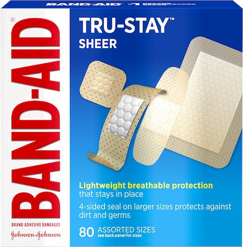 ضمادات لاصقة شفافة Tru-Stay من ماركة Band-Aid