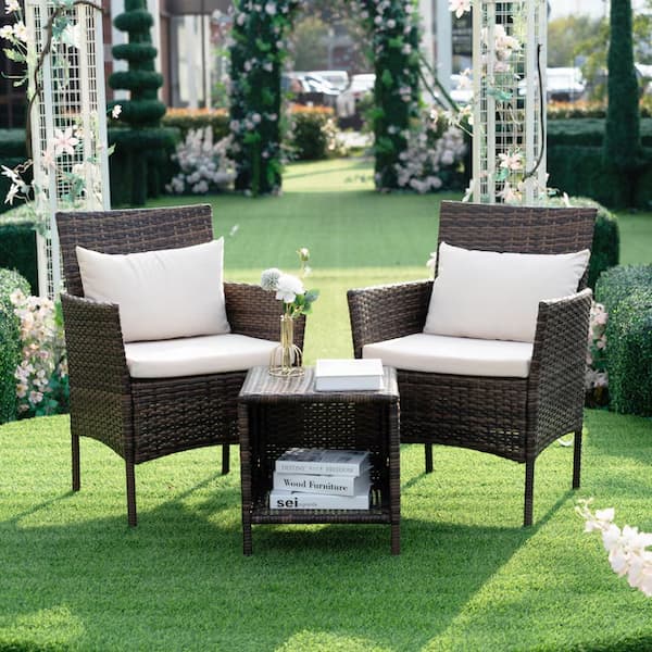 Grearden 3-Piece Wicker Patio Conversation Set 