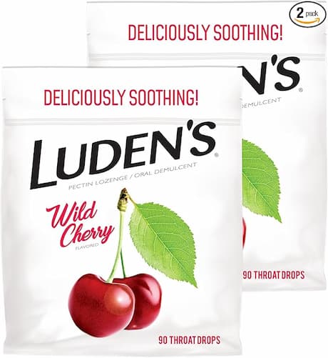 Ludens Throat Drops, Wild Cherry, 90 Drops, Pack of 2