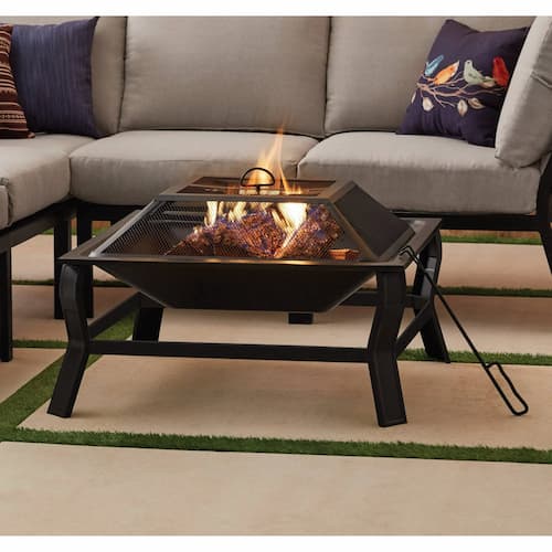 Mainstays Greyson 30” Square Wood Burning Fire Pit