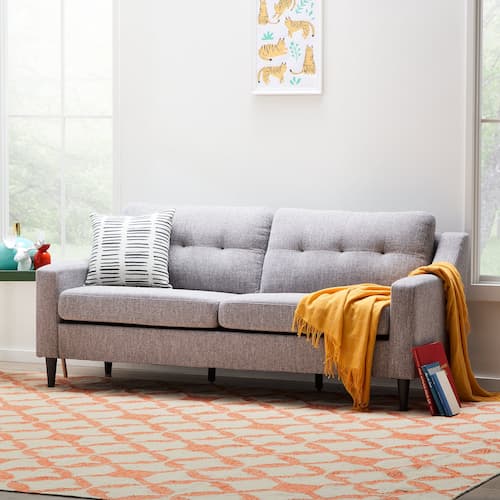 Mayview Tudy 75" Upholstered Sofa, Light Gray Fabric