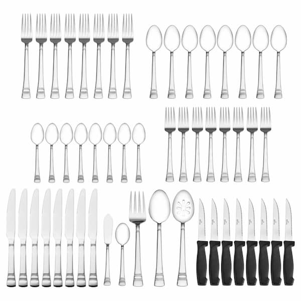 Pfaltzgraff Sapphire Bay 53-Piece Stainless Steel Flatware Set, Service for 8 deal