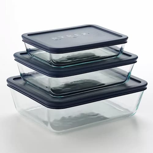 Armazenamento Pyrex Plus 6 unidades. Conjunto retangular de armazenamento de alimentos em vidro