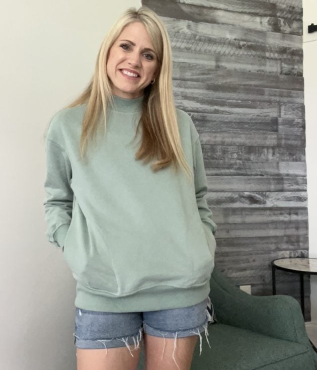 Crystal in sweatshirt