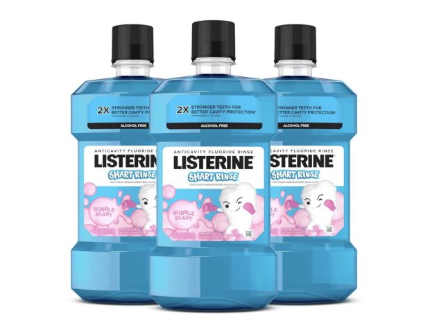 Listerine Alcohol-Free Kids Anticavity Fluoride Mouthwash (Pack of 3 ...