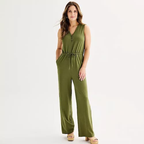 Women's Sonoma Goods For Life Henley Knit Jumpsuit