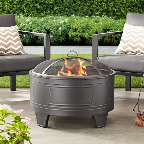 Better Homes & Gardens 26" Damon Deep Bowl Wood Burning Steel Fire Pit