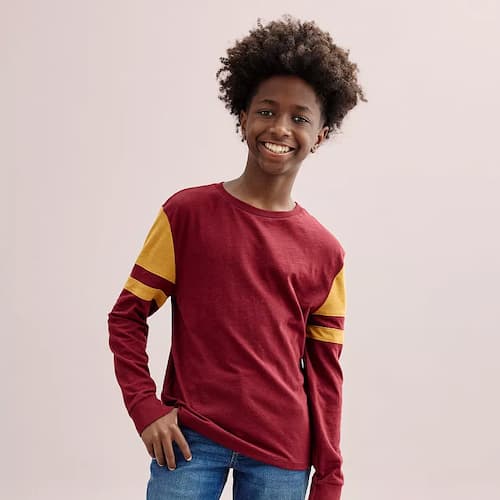 Boys Everyday Long Sleeve Football Tee