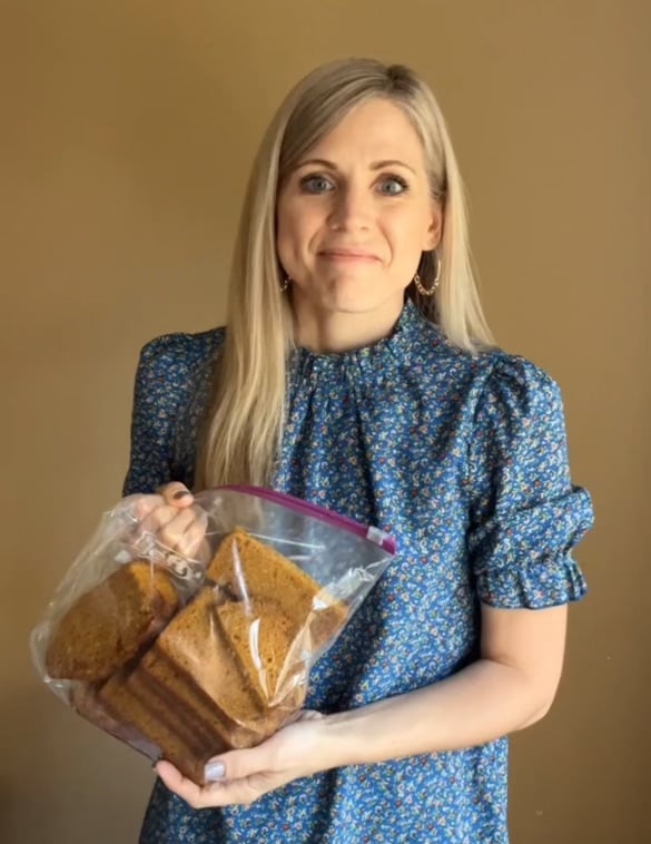 Crystal Paine and pumpkin bread