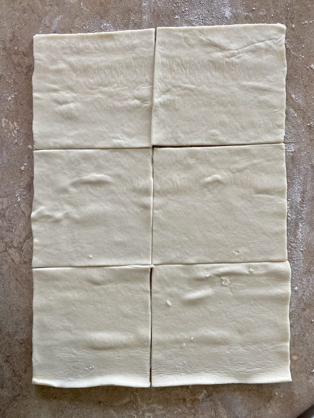 dough cut into squares