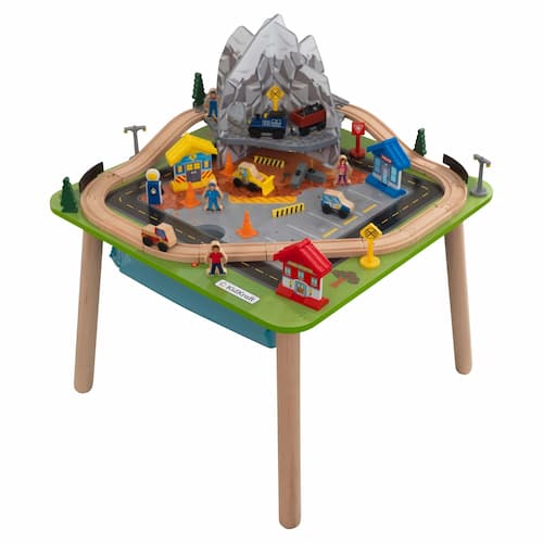 KidKraft Rocky Mountain Wooden Train Set and Train Table