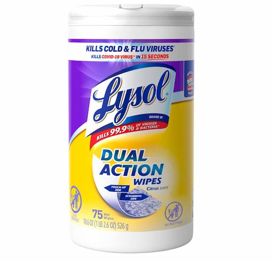 Lysol Dual Action Disinfectant Wipes