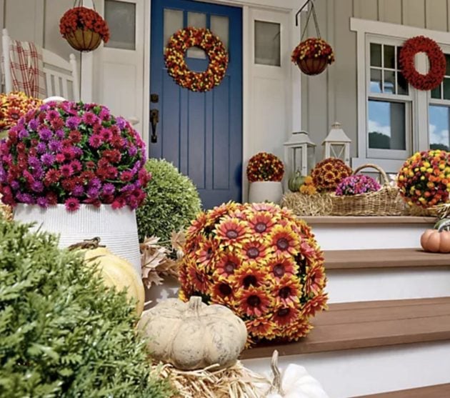 *HOT* Oversized Harvest Faux Mum Spheres (Set of 2) only $47.48 shipped!