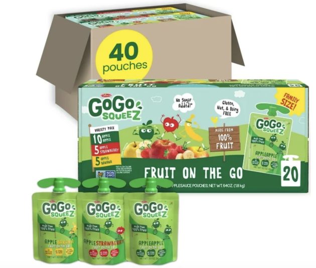 GoGo Squeez Fruit on the Go Apple, Banana, and Strawberry Snack Pouches 