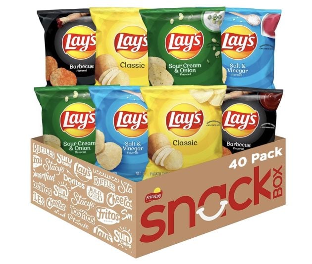 Lay's Potato Chips, 4 Flavor Variety Pack, 1 oz Single Serve Bags, (40 Pack)