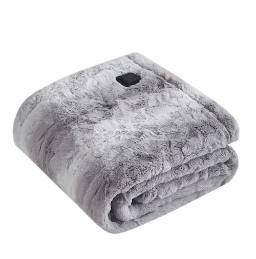 Beautyrest Marselle Faux Fur Electric Heated Throw Wrap