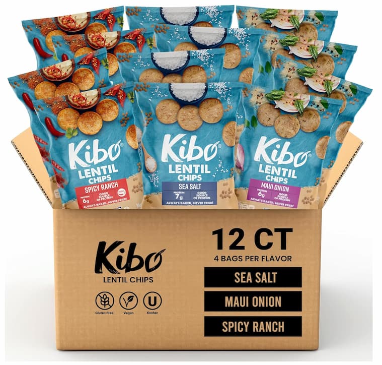 *HOT* Kibo Lentil and Chickpea High Protein Chips, 12Pack for just 9.