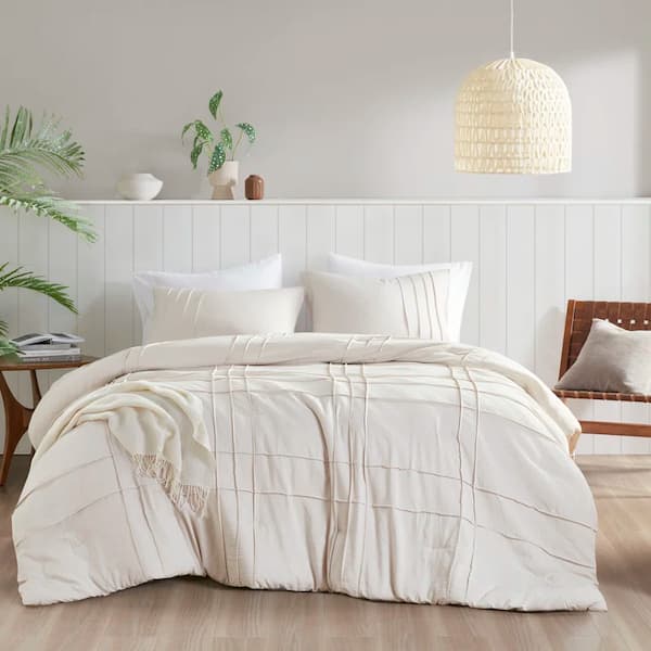 Pinch Pleated Soft Washed Boho Comforter Set