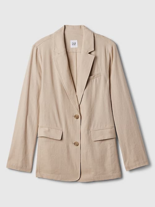 Women's Relaxed Linen-Blend Blazer