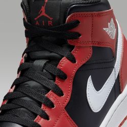 Air Jordan 1 Mid Men's Shoes in black and red
