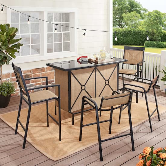 Mainstays Palmerton Landing 5-Piece Steel Outdoor Bar Set